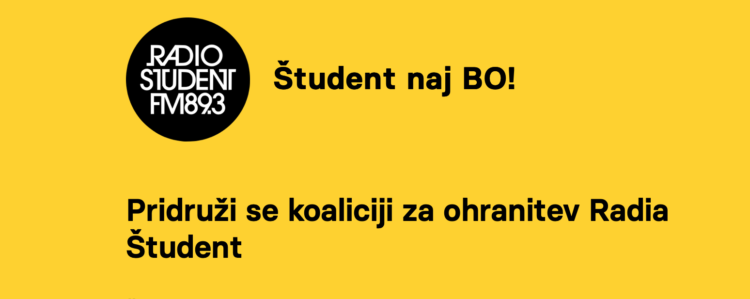 Ljubljanskom Radio Študentu nepravedno uskraćeno financiranje: “Študent naj bo!”