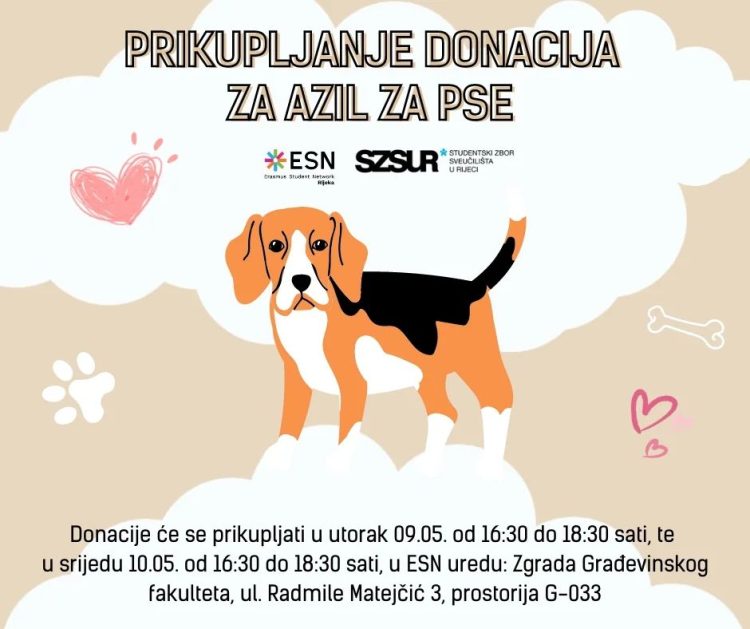 Akcija prikupljanja donacija za azil za pse “Društvo za zaštitu životinja Rijeka”