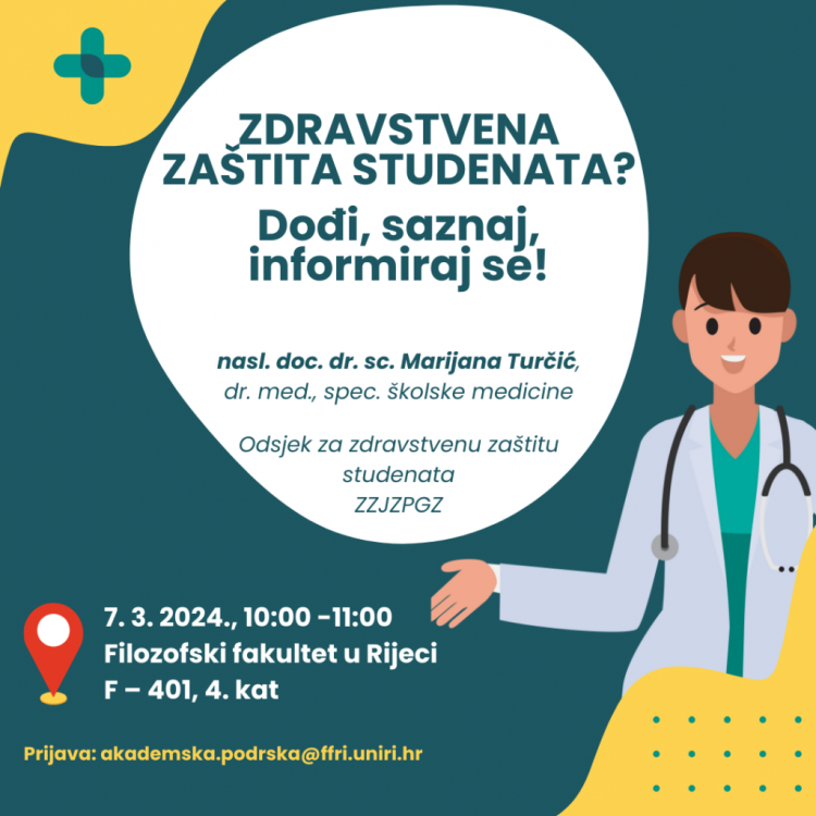 Osigurajte svoje zdravlje na studiju: Predavanje i interaktivna sesija s ekspertom