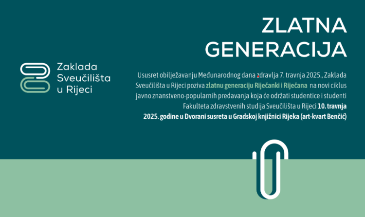 Novi ciklus besplatnih javnih znanstveno-popularnih predavanja namijenjenih ‘zlatnoj generaciji’ Riječanki i Riječana.